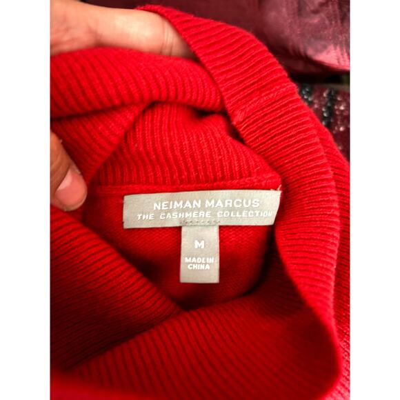 Neiman Marcus Red Turtleneck Sweater - Cashmere Collection Womens MEDIUM - Picture 3 of 10